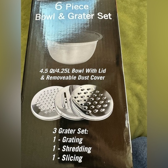 NEW EuroHome Stainless Steel 6-Piece Bowl and Grater Set - Picture 2 of 9